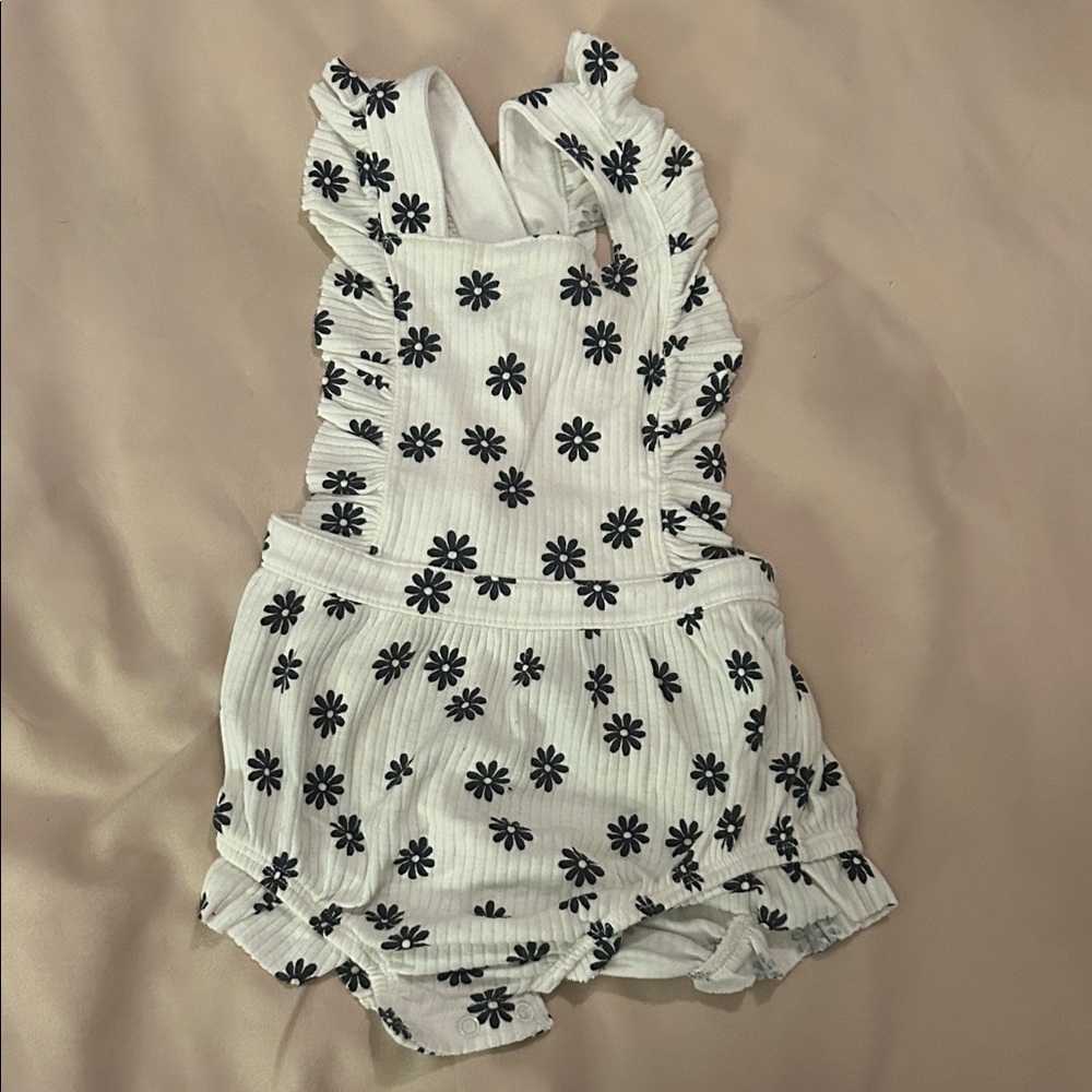 Cat & Jack White and Black Floral Romper